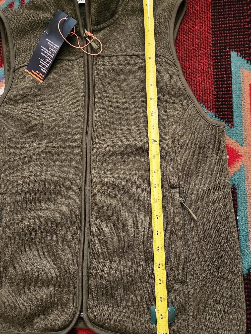 Orvis R65 Sweater Fleece Vest- Tarragon - Picture 10 of 10